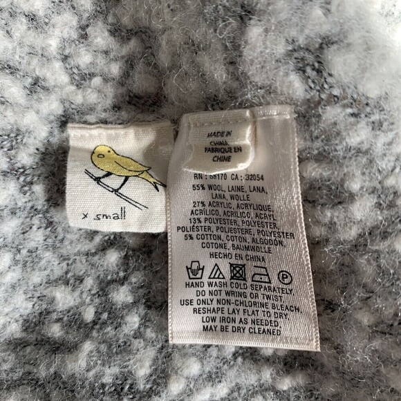 Yellow Bird Anthropologie Size XS Gray Wool Blend Open Front Cardigan Sweater - Picture 4 of 5